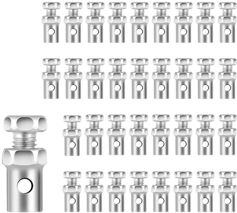 Tucnoeu 35 terminali per cavo acceleratore da 0,3 cm, universali, per go-kart, morsetti di arresto per cavo del freno della bicicletta, adatti per Go Kart, moto, motorizzati, tosaerba (argento)