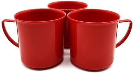 Kimmel Lot de 3 tasses en plastique pour enfant - 180 ml - Rouge