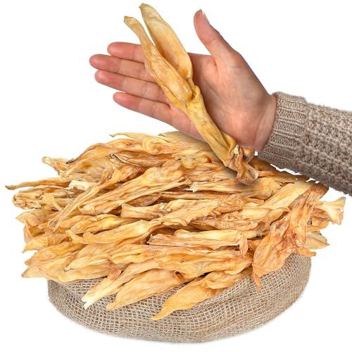 Rabbit Ears no Fur Dog Treats (50 pcs)| All-Natural, Hypoallergenic, Dehydrated Chews | Supports Dental Hygiene & Digestion | Ideal for Small, Medium & Large Dogs