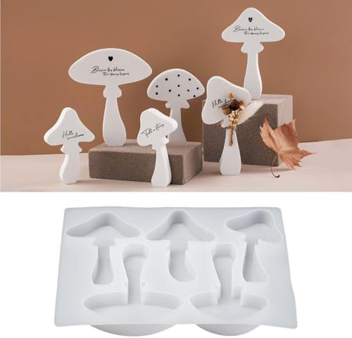 EPODA 10Struck 3D Pilz Kerzenformen - Silikon Gießformen Set für Epoxidharz, Gips & Wachs - DIY Bastelzubehör & Kerzenherstellung