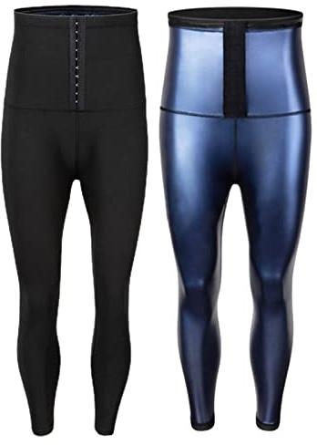 Generisch Schwitzhose Herren Sauna Hose Hot Thermo Sweat Jogginghose Schwitz Leggings High Waist Sporthose Schweiß Schwitzanzug Shape Laufhose Weich Sportleggins Für Gym Yoga Fitness