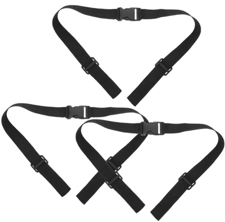3 Stück Brustgurtschnalle mit Schnellverschluss für Rucksack | Schwarz, Kunststoff und Polyester, Universelle Passform, Schnelle Montage für Pendelwege und Fahrgemeinschaften