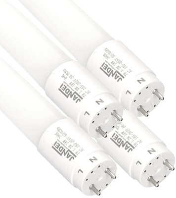 Jandei - Pack 4 Tubo LED 120cm 18W, Blanco Frío 6000K, 2520 Lúmenes, Standard T8 Conector G13, Reemplaza Neón Fluorescente 36W, Cebador LED Incluido, Conexión 1 Lado