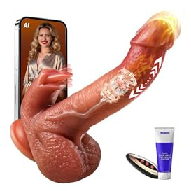 Dildo Vibrator Sexspielzeug Leckfunktion, 9 Vibration Stößen Vibratorensets für Frauen Männer mit KI-App Sex Spielzeug für die Paare Männer Frau, Vibration für Frauen Klassische Dildos Penis Sex Toys