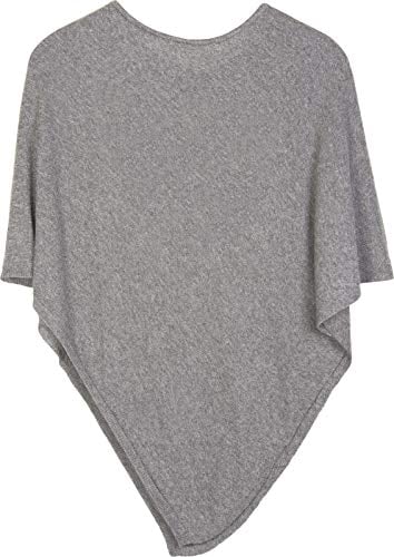 styleBREAKER Damen Feinstrick Poncho in Unifarben, leicht asymmetrischer Schnitt, Ärmellos, Rundhals 08010042, Farbe:Grau