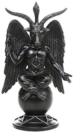 Baphomet Horned Sabbatic Goat Solve et Coagula Statue 10 Inch Tall