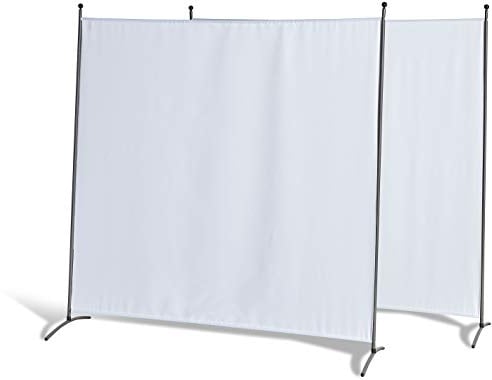 GRASEKAMP Qualität seit 1972 Doppelpack Stellwand 180x180 cm - weiß - Paravent Raumteiler Trennwand Sichtschutz