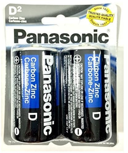 2 batterie di tipo D Panasonic Super Heavy Duty Power zinco-carbone