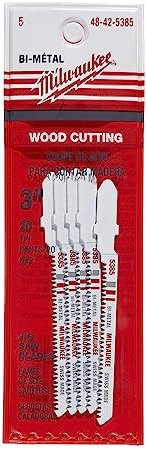 Milwaukee 48-42-5385 3-Inch, 20 Teeth per Inch, Bi-Metal Jig Saw Blades, 5-Pack