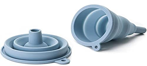 IBILI EMBUDO DE SILICONA PLEGABLE, Stainless Steel, Blue, 30 x 9.5 x 30 cm