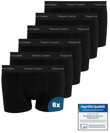 Herren Boxershorts 6er Pack aus Baumwolle, Unterhose, Herren Retroshorts | Hochwertige Baumwolle, Unterhosen Männer, faltenfreie Passform durch Elasthan, Ideal für den Alltag