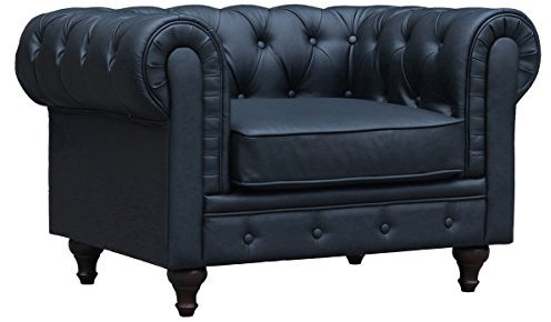 Habitat et Jardin Sillón Chesterfield Aliza - Negro