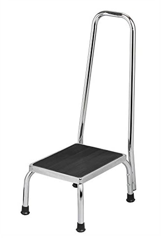 Behrend Trittstufe, Tritthocker, Fußtritt, Stahl Gummi-Oberfläche, mit Haltegriff, 120kg