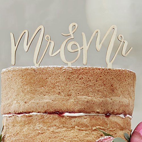 Boho - Wooden Mr & Mr Cake Topper