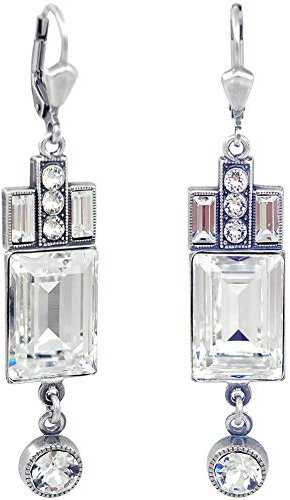 Artdeco Ohrringe Silber Marken Kristalle Crystal NOBEL SCHMUCK