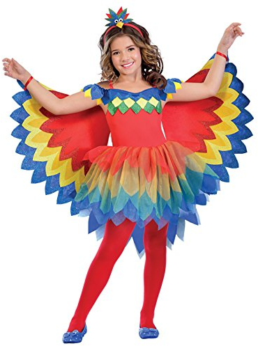 amscan 9903520 Kind Mädchen Hübsches Papageienfee Kostüm Alter 9-10 Jahre