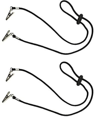 Baoblaze 2Pcs Serviettenkette mit Clip, Serviettenhalter Lanyard, Serviettenkettchen Verstellbar, Einstellbar Serviettenclips für Senioren Erwachsene Kinder Restaurant Familie