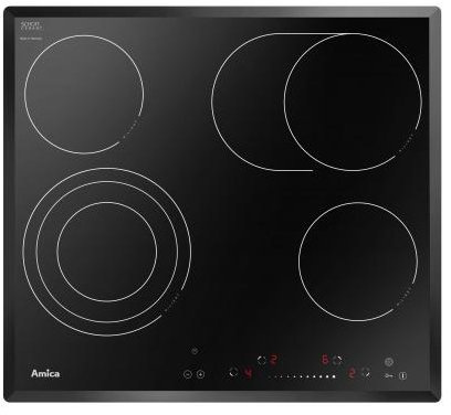 Amica 23473 Ceramic Electric Hob with Four Heating Fields,