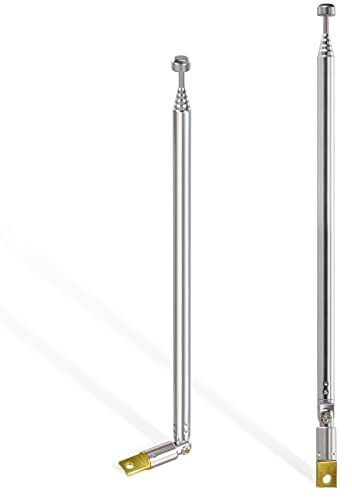 Bingfu FM Antenne DAB Digital TV Hybrid Radio Antenne 6 Abschnitte Teleskopantenne 2 Kit für FM/VHF/UHF Stereo DVB-T Empfänger MEHRWEG