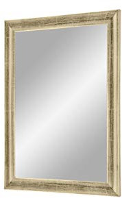 FRAMO Trend 35 - Wandspiegel 80x120 cm mit Rahmen (Silber Leaf), Spiegel nach Maß mit 35 mm breiter MDF-Holzleiste - Maßgefertigter Spiegelrahmen inkl. Spiegel und Stabiler Rückwand mit Aufhängern