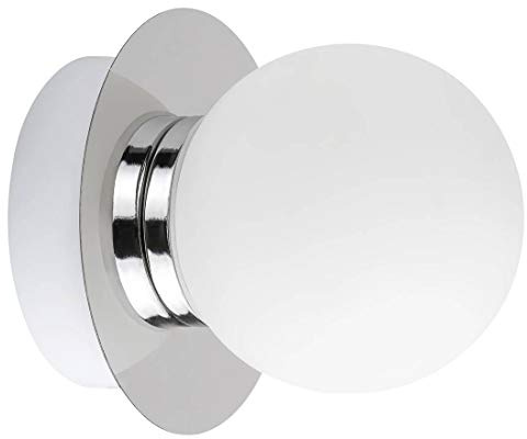 Rabalux 2110 Badezimmerleuchte Becca aus Metall/Glas chrom/weiß Ø10cm L:10,5cm IP44