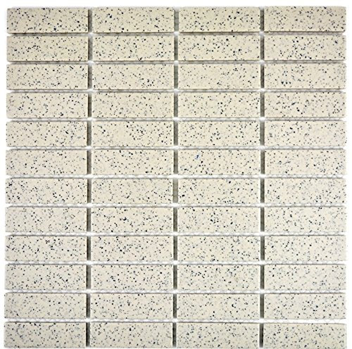 Carrelage mosaïque en céramique blanc crème, non laqué pour mur de salle de bains - 10 tapis mosaïques