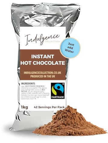 Indulgence Collection - Instant Hot Chocolate 1kg - Premium, Sustainable Cocoa Powder - Quick and Convenient Fairtrade Chocolate Drink - Rich and Velvety Drinking Chocolate Perfect for Any Occasion