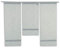 Decocompany Home Mini Flächenvorhang Set grau 4015-11 | 3 Teile | Scheibengardine Gesamtbreite 90cm (3x30cm) Höhe 80/60/80cm