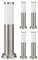 ledscom.de 5 Stück Pollerleuchte PORU für außen, Edelstahl, rund, 38,5cm, inkl. E27 Lampe max. 963lm warm-weiß 3-Stufen Dimmen ohne Dimmer
