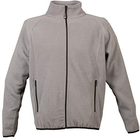 Siry Work Giacca Pile Uomo Zip Lunga con Due Tasche 100% Poliestere JRC Metz (GRIGIO, M)