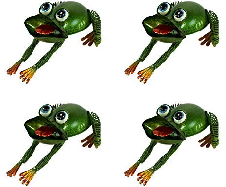 DARO DEKO Metall Figur Frosch sitzend 14 x 8cm 4 Stück