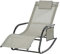 Outsunny Schaukelstuhl Schwingsessel Gartenstuh Schaukelliege Metall Mesh Schwarz+Hellgrau 150 x 62 x 88 cm