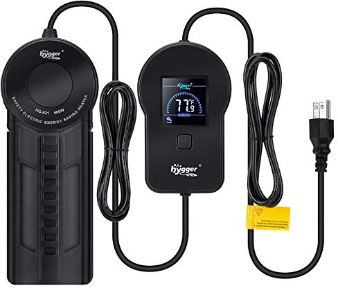 hygger 500W 800W Aquarium-Heizung, Unterwasser-Aquarium-Wasser-Heizung mit externem Farb-LED-Digital-Temperaturregler, schnelles Aufheizen für 60~180 Gallonen für Salz- und Süßwasser