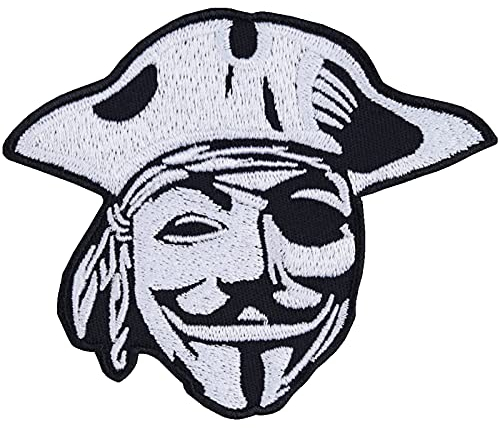 Querdenker Aufnäher bestickt Aufbügler Pirate Patch - Rebellion Bügelbilder Demoschild Piraten Applikation zum aufnähen/aufbügeln - 90x75mm