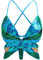 atokiss Frauen Sparkle from Within Butterfly Pailletten Tank Top Spaghetti Strap Crop Top Enge Ärmellos Schlauchoberteil Weste, Multicolor Lake Blue, Einheitsgröße