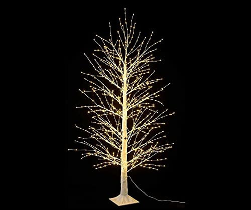 Albero Natalizio Luminoso con 1300 Luci Led Bianco Caldo - Albero di Natale Artificiale per Interni ed Esterni Altezza 1,8 Metri 208 Rami Luminosi - Albero di Natale con Luci Incorporate