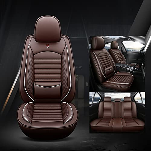 Eunncu Sitzbezüge Auto Universal Set Zubehör für Opel Antara Zafira B Zafira Tourer C Zafira Tourer Zafira A Zafira C Tourer Autositzbezüge Wasserdichtes Leder Kaffee