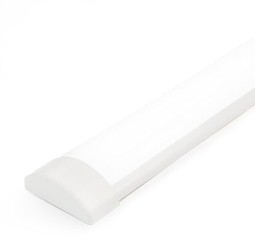 4Ft LED Batten Light, 3550LM 32W 6500K LED Tube Light, Slim Profile Dust-Proof Integrated Housing, Flexible Surface Mounted Linear Ceiling Garage Light, No Ground Required, Without Plug, Pack of 1