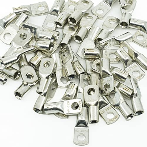 ERKO 50 Stück professionelle Rohrkabelschuh KCS für Mehraderkabel für M10 Schrauben und Drahtgröße von 16 mm2, Silber