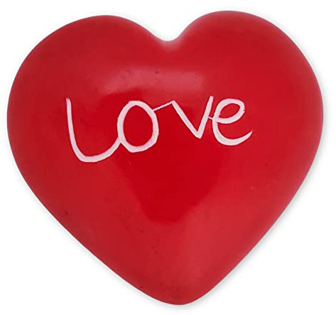 Purity Style Red Soapstone Love Heart Ornament