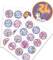 Yabaduu DIY Adventskalender Zahlen zum Aufkleben Nummern 1-24 Selbstklebende Sticker für Weihnachten Weihnachtskalender Selber Basteln Y048 (06 Einhörner rund)