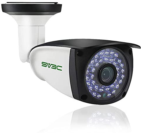 SV3C 4K POE Camera Security Outdoor 8MP POE IP Camera with Motion Detection 98ft HD Infrared Night Vision 2-Way Audio Metal Shell, Support RTSP, SD Card Record, FTP, PC, APP, Onvif Conformant (Wired)
