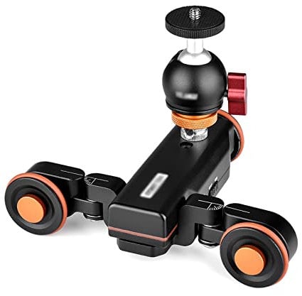 Remote Control Video Camera Dolly, 3 Wheels Camera Video Auto Dolly with Mini Flexible Ballhead, 3 Speed Adjustable and 360-degree Uniform Rotation Shooting, for Camera,Camcorder and Smartphone