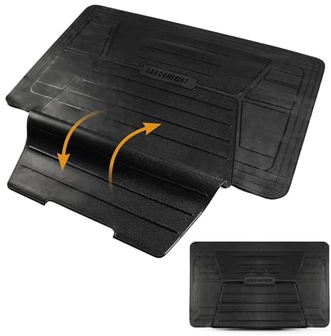 WALSER CarComfort Kofferraummatte Bootguard mit Ladekantenschutz, universal zuschneidbare Gummimatte Auto, universeller Kofferraumschutz mit Stoßstangenschutz, Antirutschmatte 120x76x39cm