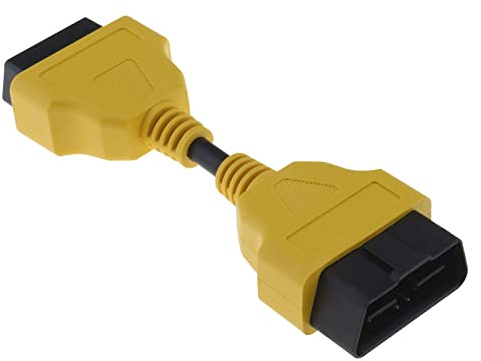 The Lord of the Tools 1 x cavo di prolunga OBD maschio a femmina a 16 pin per il collegamento di lettori di codici a barre scanner strumento cavo Extender nero giallo, 14 cm