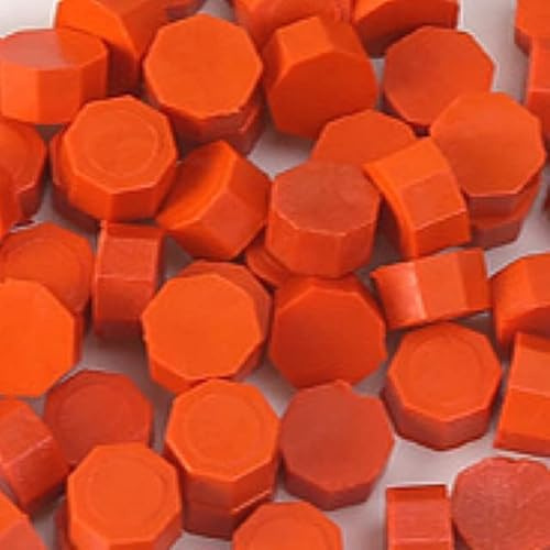 1000g Octagon Metallic Farbe Feuerlack Siegel Wachs Partikel DIY Hochzeit Geburtstag Party Einladung Postkarte Stempel-Orange