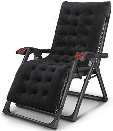Leichter Outdoor-Liegestuhl, tragbare Gartenterrasse, dick gepolstertes Bett, Relaxsessel, Balkon-Lounge-Stuhl, Alter Mann-Stuhl, Klappbett kann sitzen und liegen (Farbe: A) Present