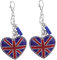 GALPADA 2st Schlüssel Bund Dekoration British Flag- Schlüsselbund Königreich-herzen-ring Großbritannien Nationalflaggschlüsselkette England Keychain Britisch Platin Mini Fräulein Legierung