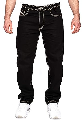 Picaldi Zicco 472 Herren Jeans | Relaxed Tapered Fit | Karottenschnitt Hose | Lässig & Locker geschnitten | Whiteline Black