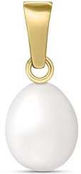 Amberta Allure Damen Anhänger mit Perle aus 9K Gold: Perlenanhänger ohne Kette in Gold - 7 bis 8 mm